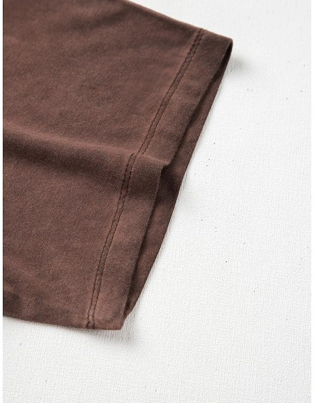 Chestnut Mineral Wash Criss Cross V Neck Casual T Shirt