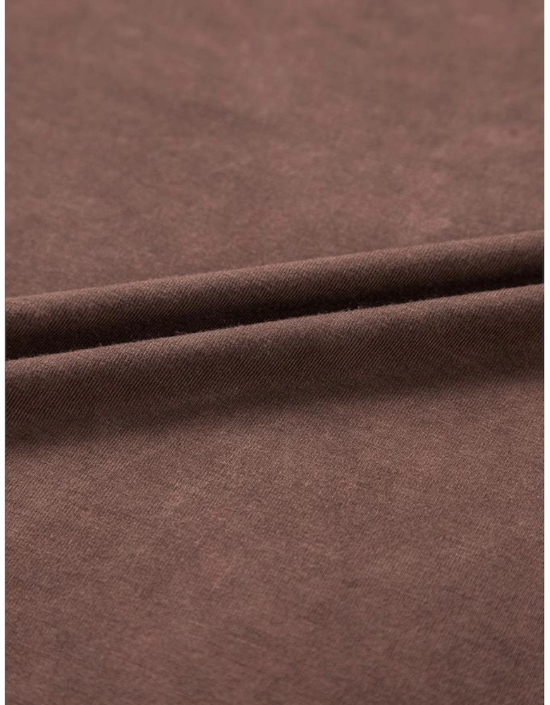 Chestnut Mineral Wash Criss Cross V Neck Casual T Shirt