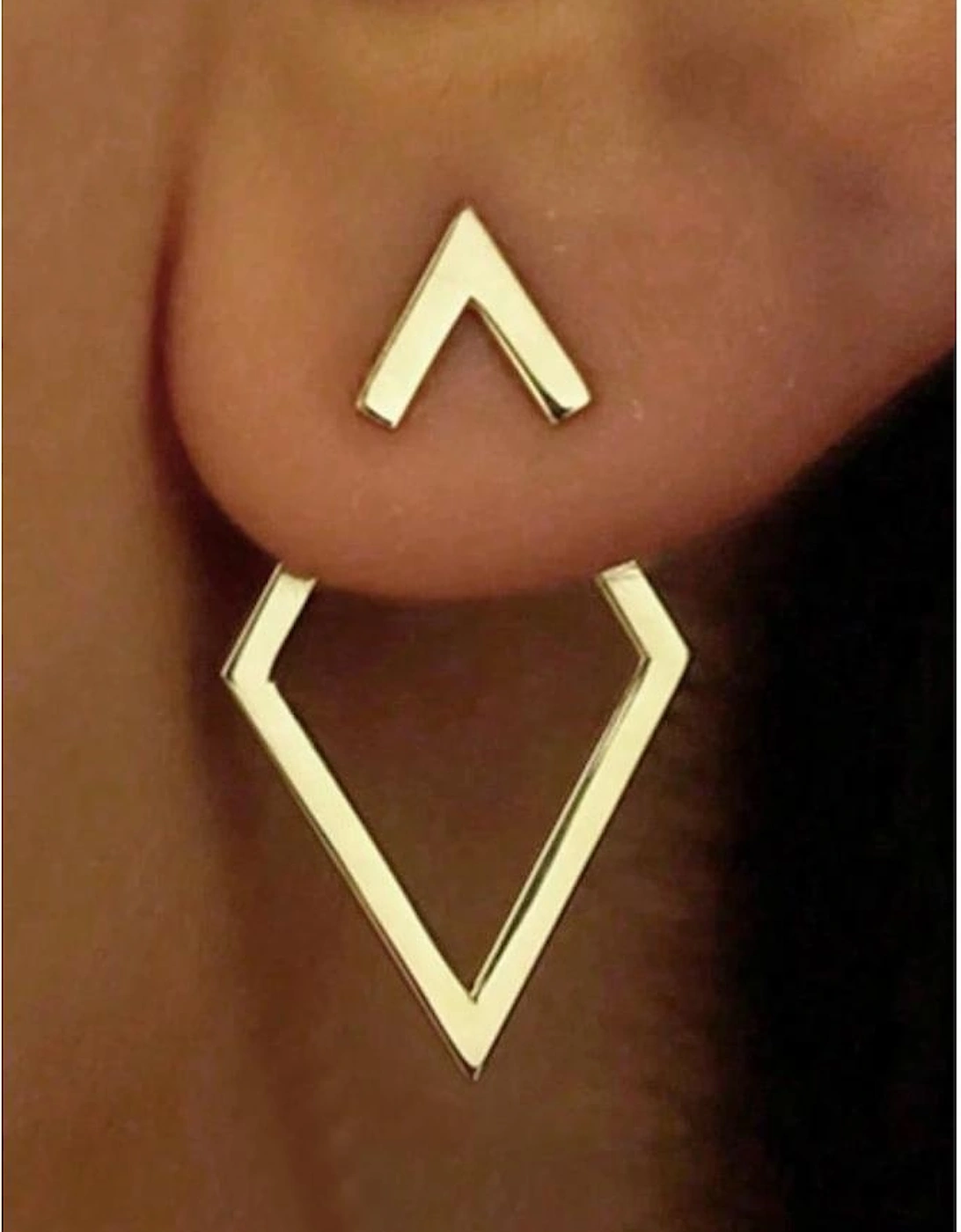 Gold Rhombus Shape Plated Alloy Stud Earrings, 6 of 5