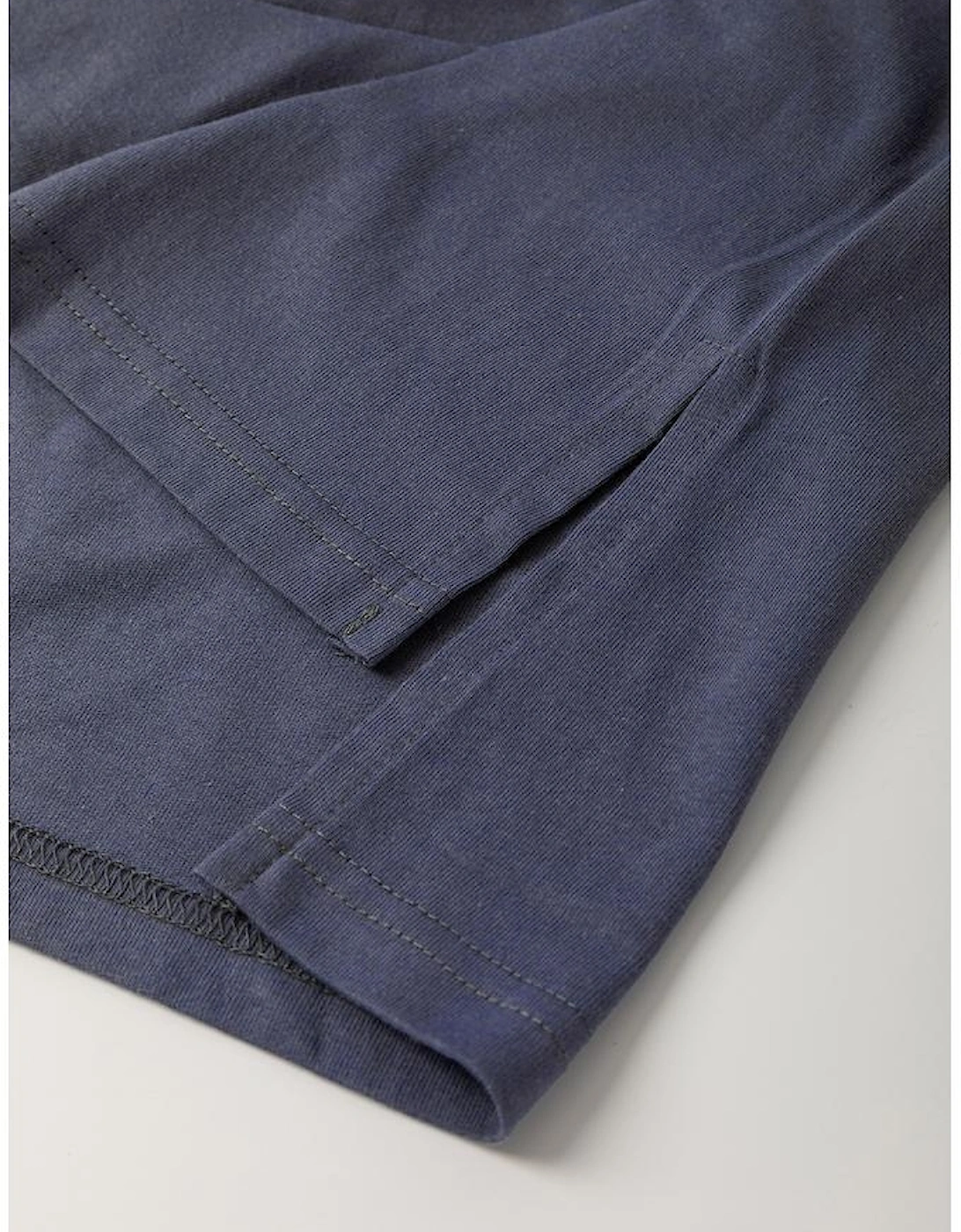 Dark Blue Leopard Colorblock Patchwork Long Sleeve Drop Shoulder Top