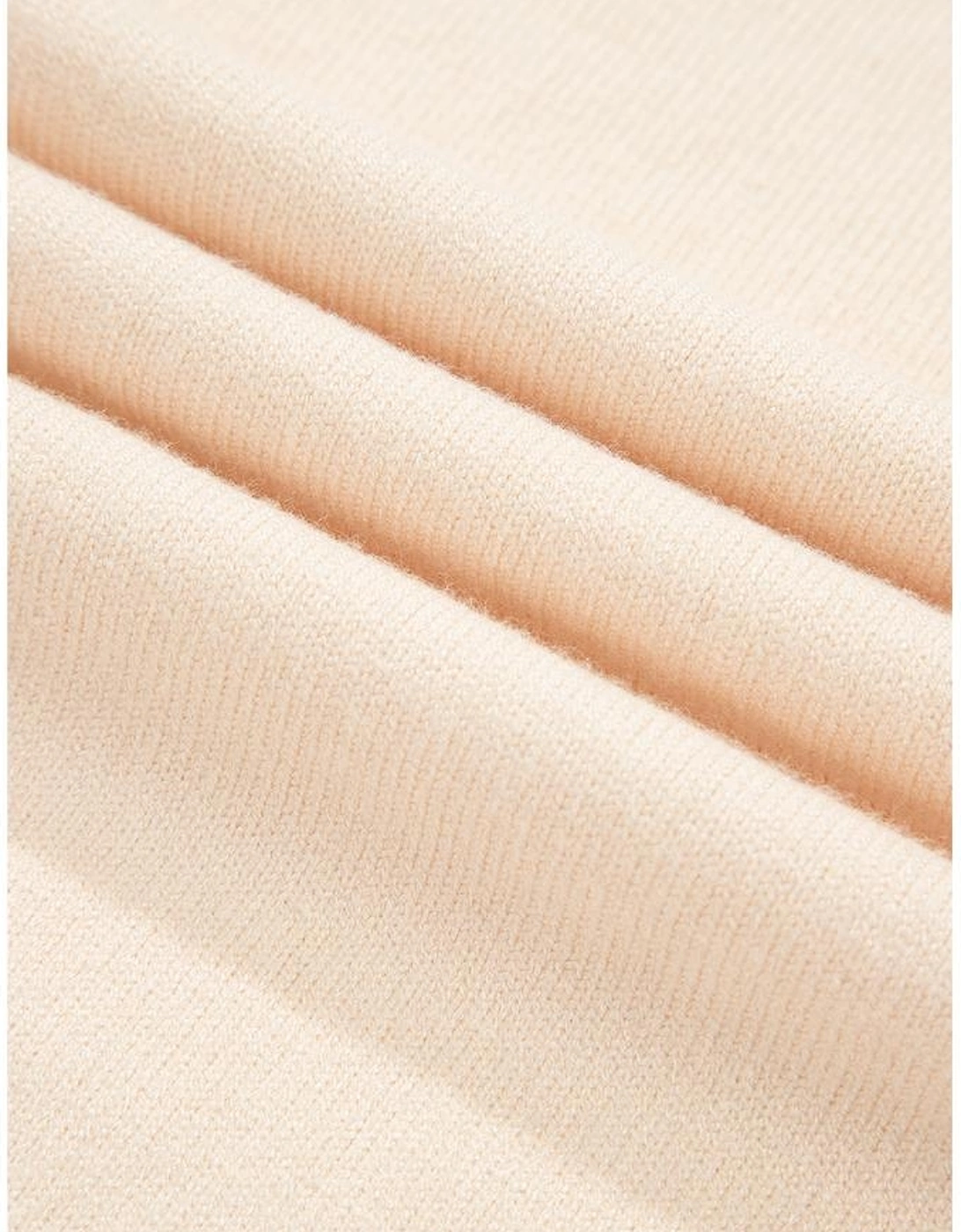 Beige Cable Texture Bohemian Ruffle Hem Patchwork Sweater