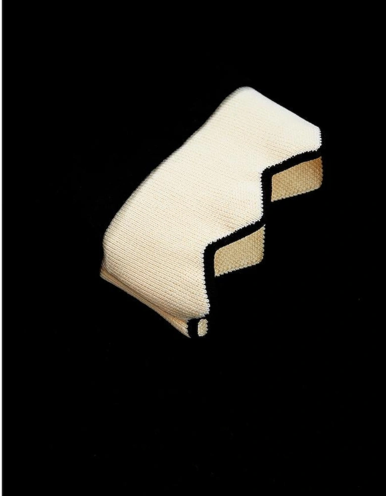 Black Scallop Trim Color Block Long Sleeve Collared Top