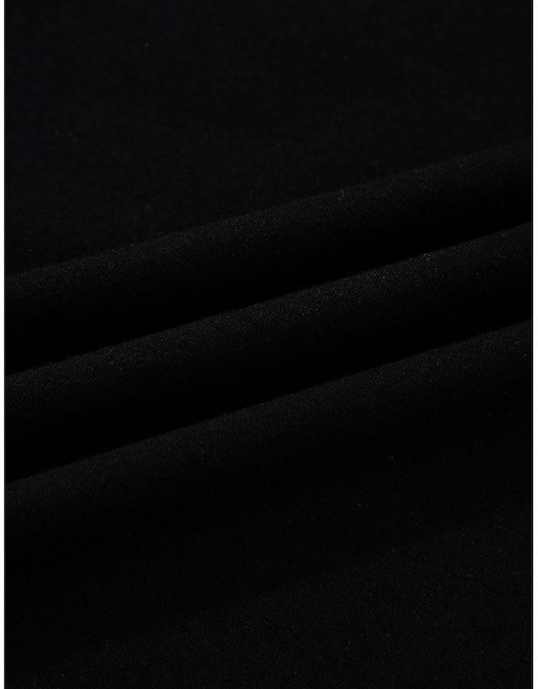 Black Scallop Trim Color Block Long Sleeve Collared Top