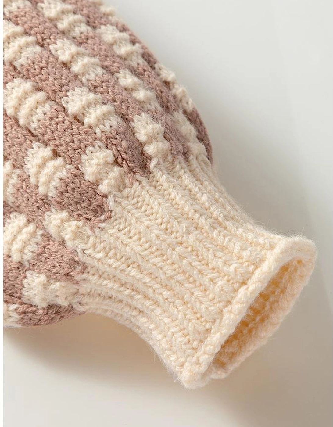 Khaki Stripe Checkerboard Drop Shoulder Balloon Sleeve Sweater