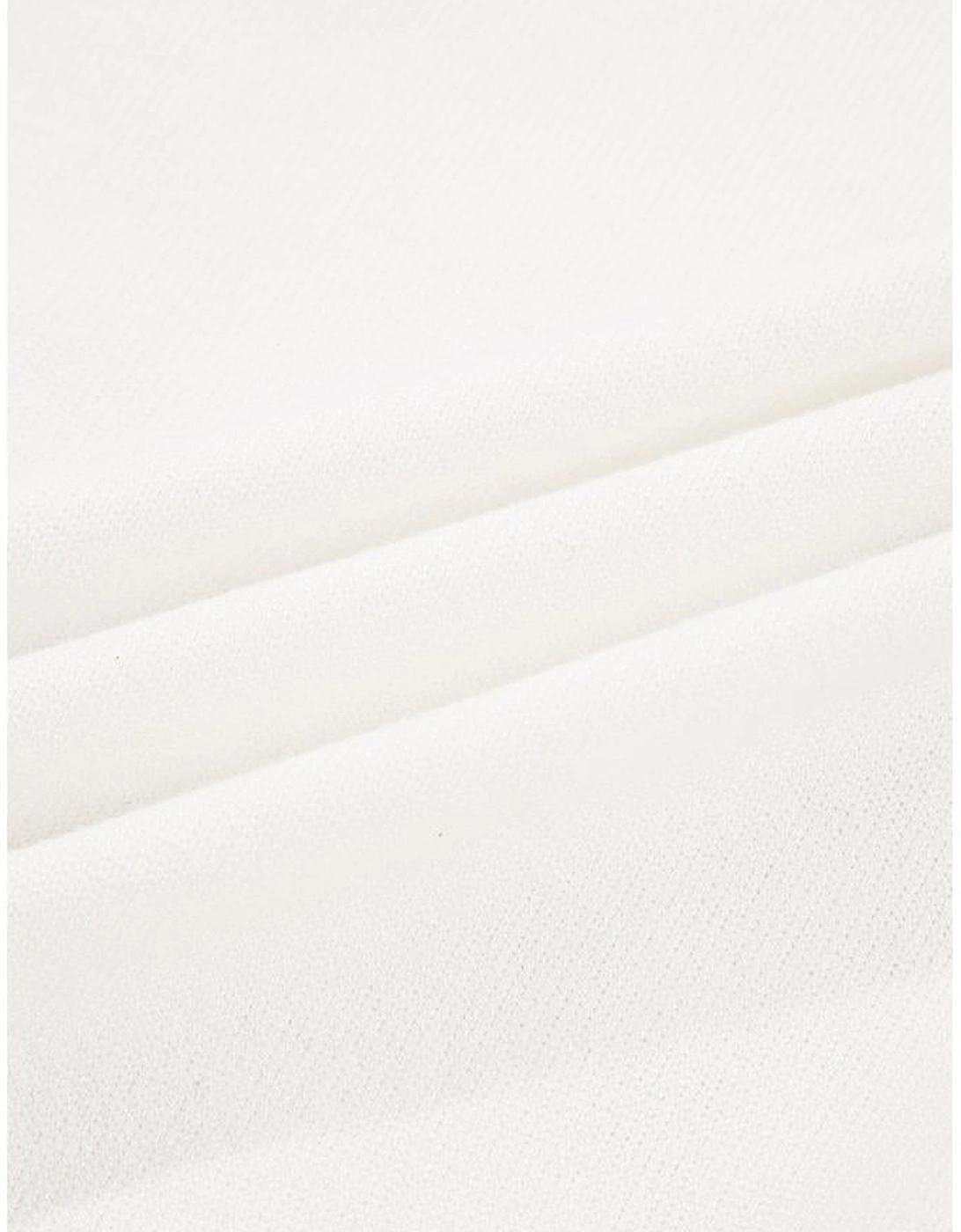 White Floral Embroidered Scallop Hem Cropped Sweater