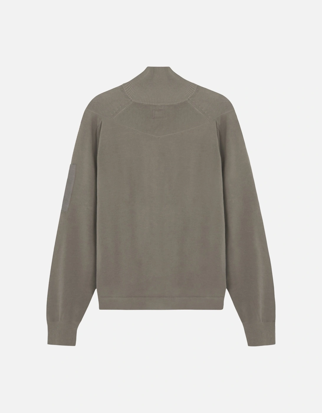 COTTON CREPE ZIP SWEATER