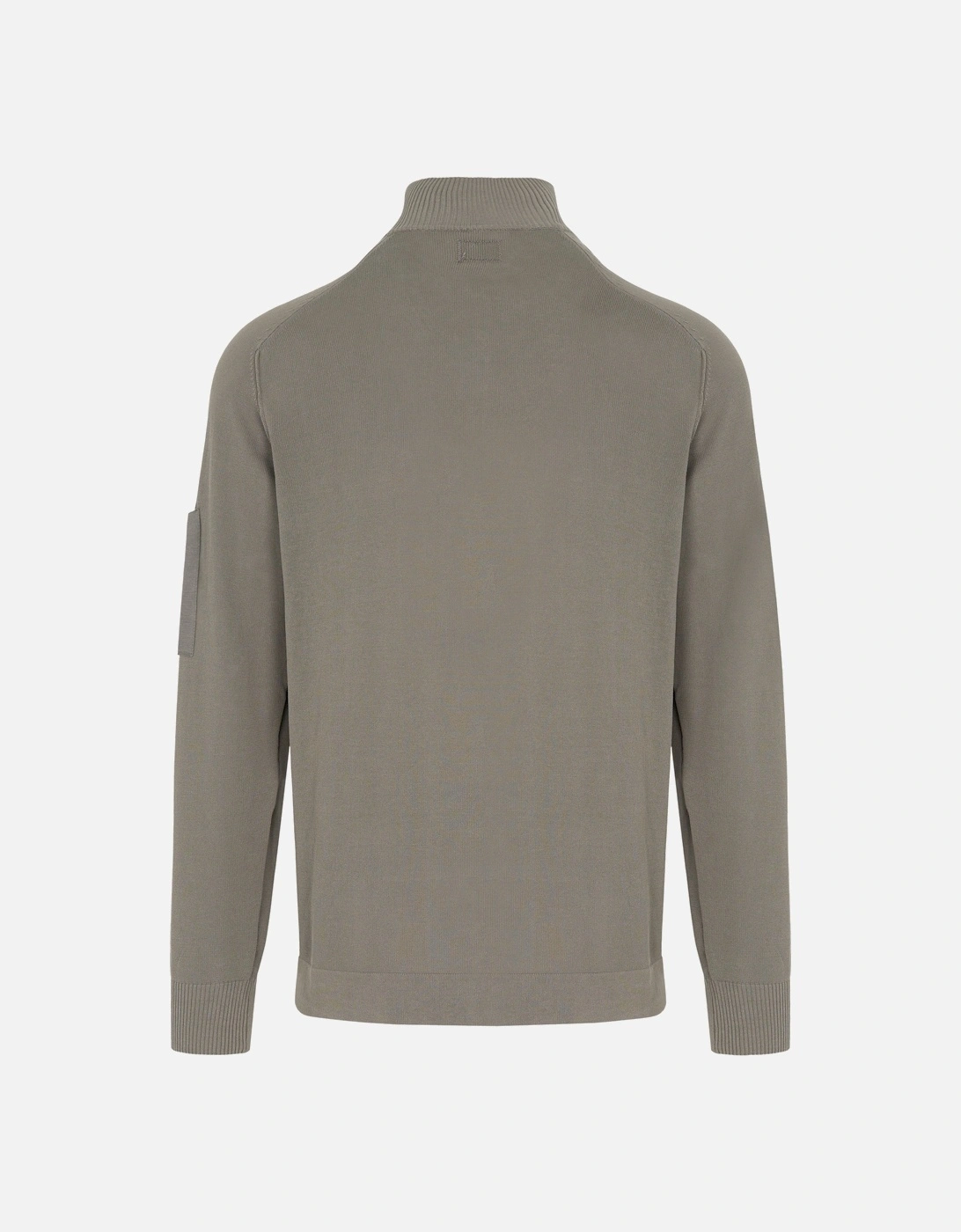 COTTON CREPE ZIP SWEATER