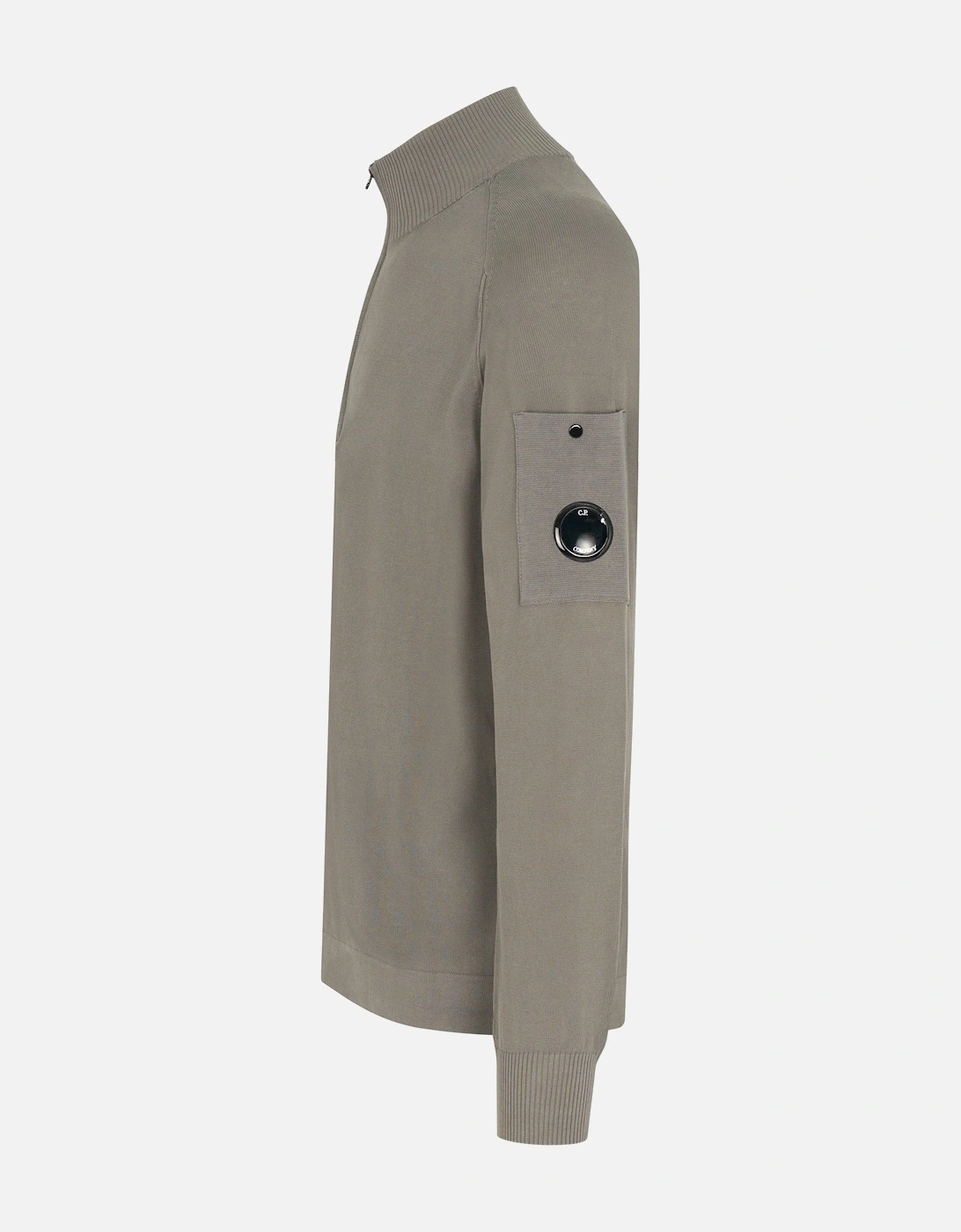 COTTON CREPE ZIP SWEATER