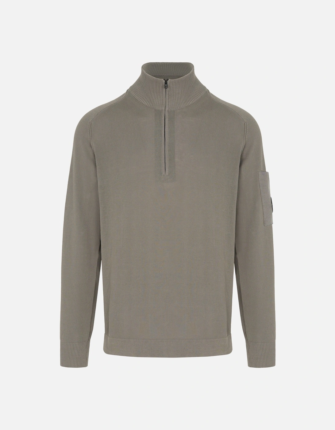 COTTON CREPE ZIP SWEATER