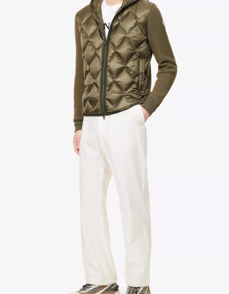 Hooded Hybrid Cardigan Green