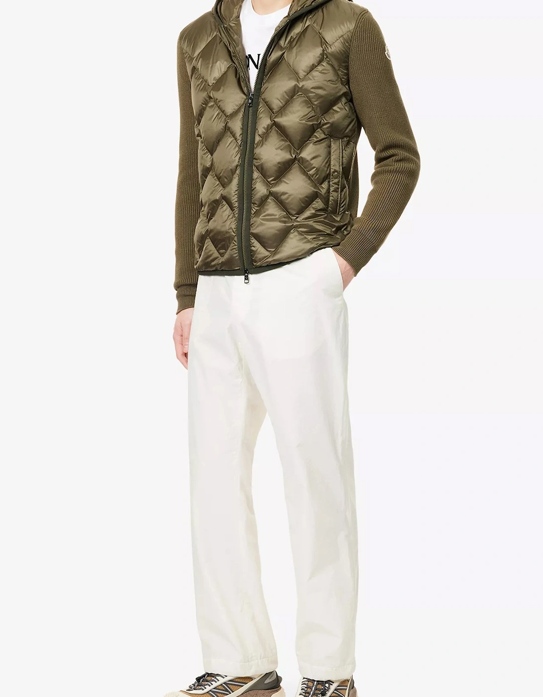 Hooded Hybrid Cardigan Green