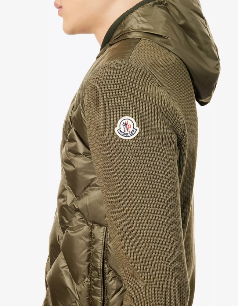 Hooded Hybrid Cardigan Green