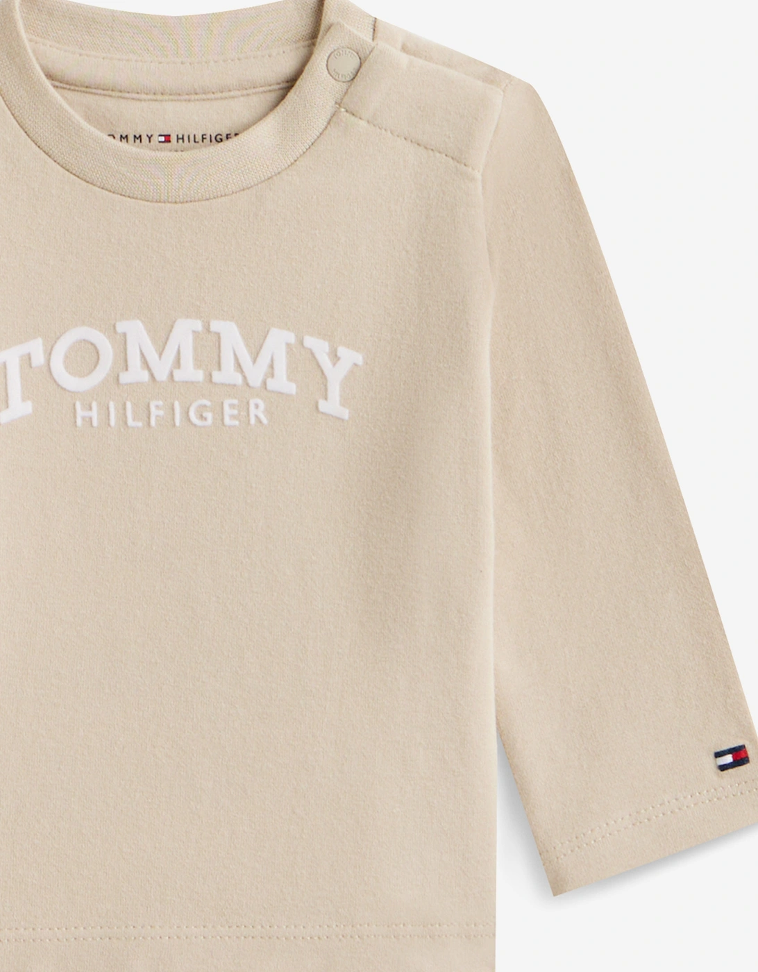 Baby Monotype Logo Long Sleeve T-Shirt in Beige
