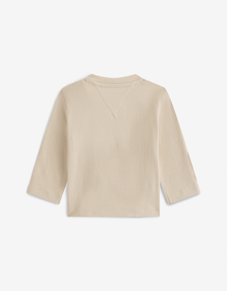 Baby Monotype Logo Long Sleeve T-Shirt in Beige