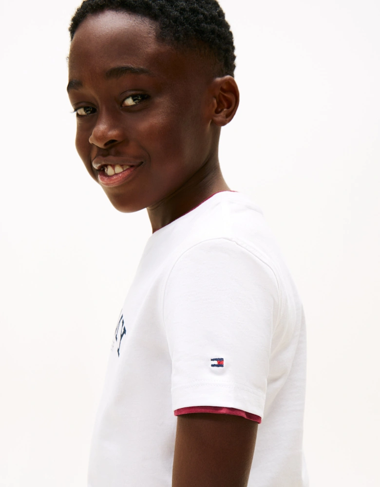 Boys Monotype Print Graphic T-Shirt in White