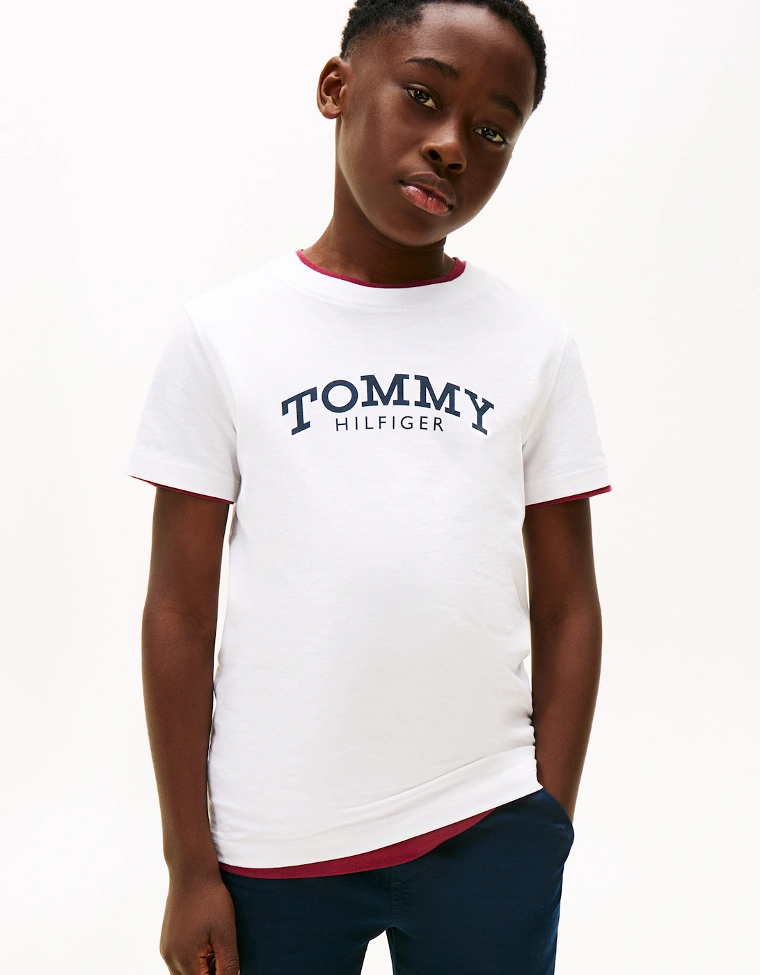 Boys Monotype Print Graphic T-Shirt in White