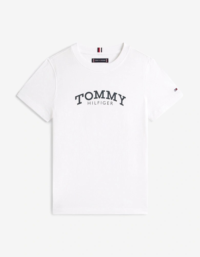 Boys Monotype Print Graphic T-Shirt in White