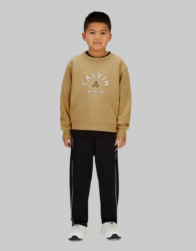 Boys Varsity Sweatshirt in Beige
