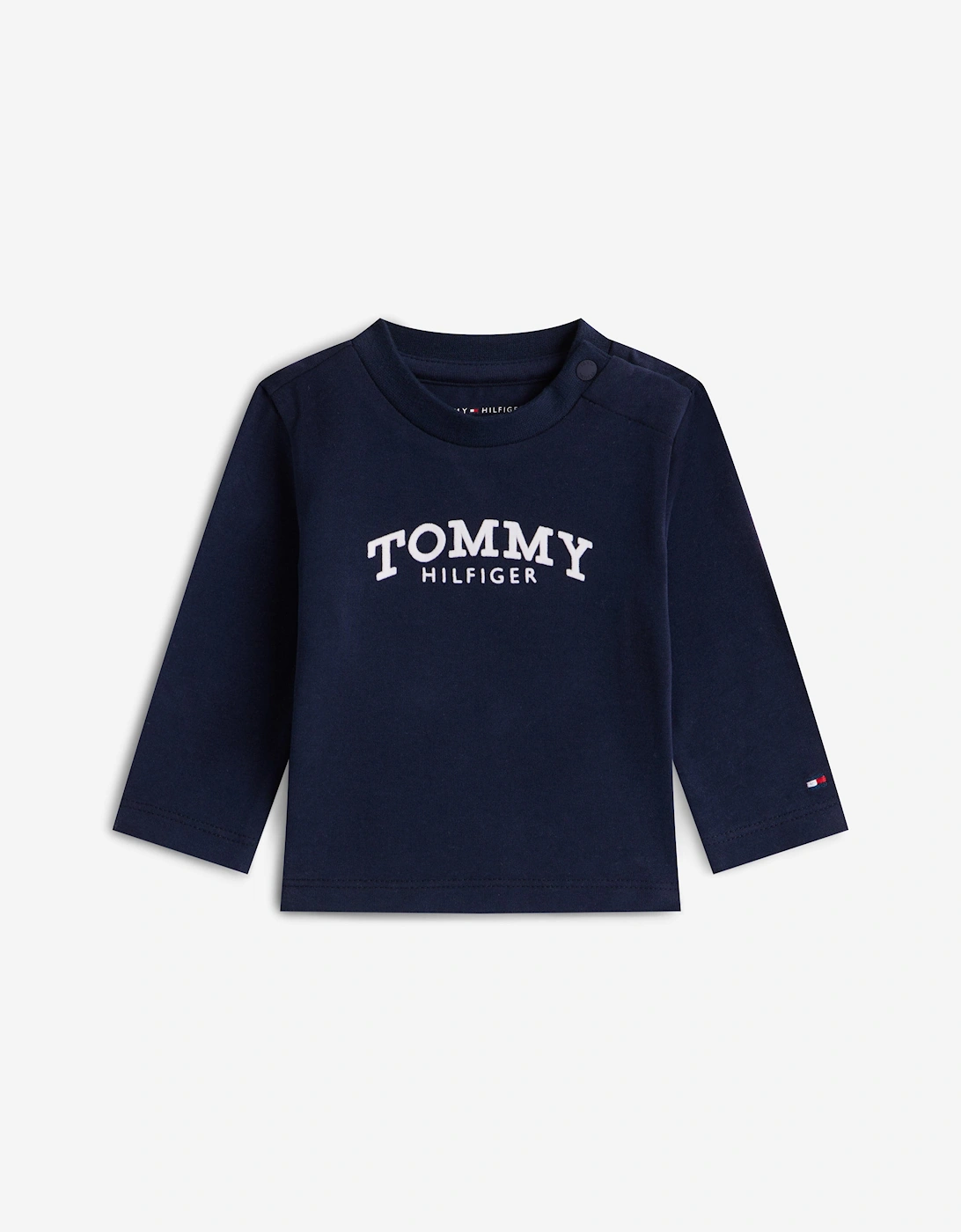 Baby Boys Monotype Logo Long Sleeve T-Shirt in Navy, 5 of 4