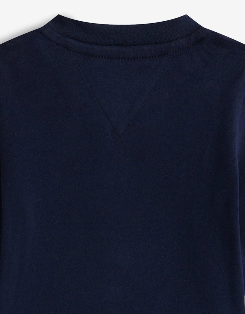 Baby Boys Monotype Logo Long Sleeve T-Shirt in Navy