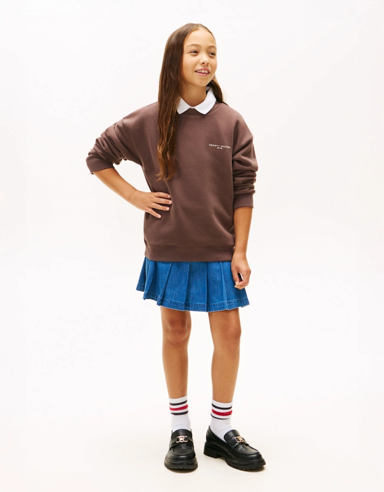Kids Mini Corp Sweatshirt in Brown