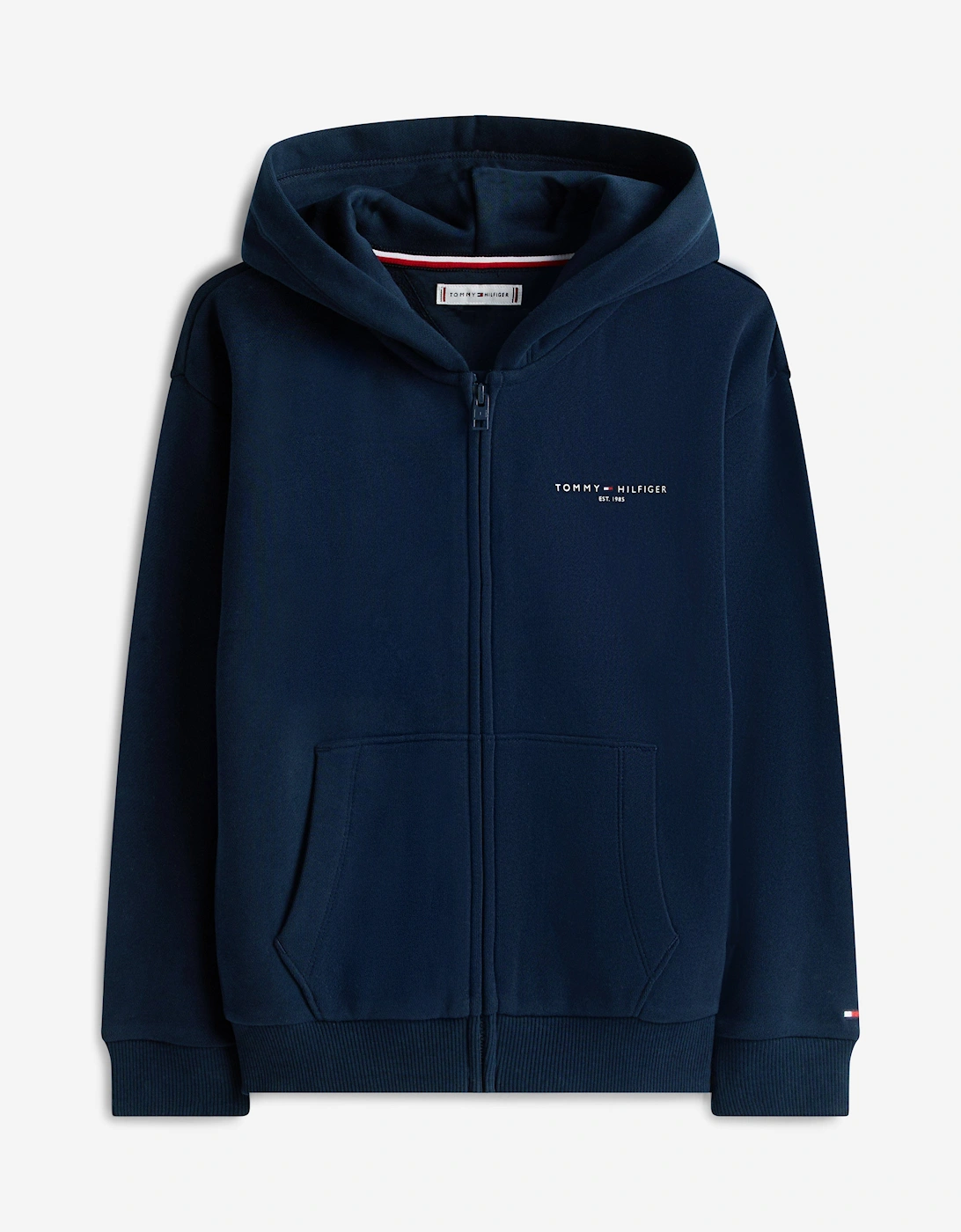 Tommy Hilfiger Unisex Navy Mini Corp Zip Up Top In  Size 8 Yrs Kids