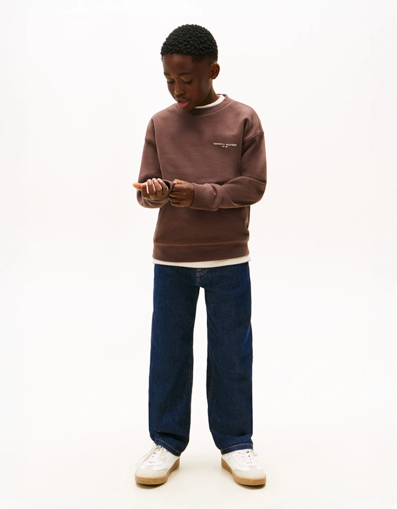 Kids Mini Corp Sweatshirt in Brown