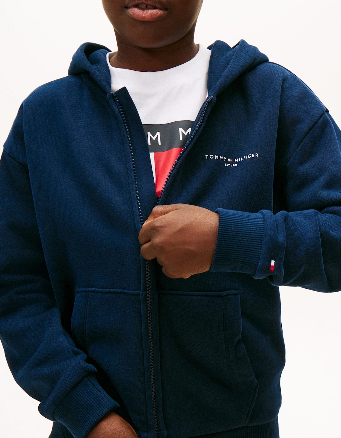 Kids Mini Corp Zip Up Top in Navy