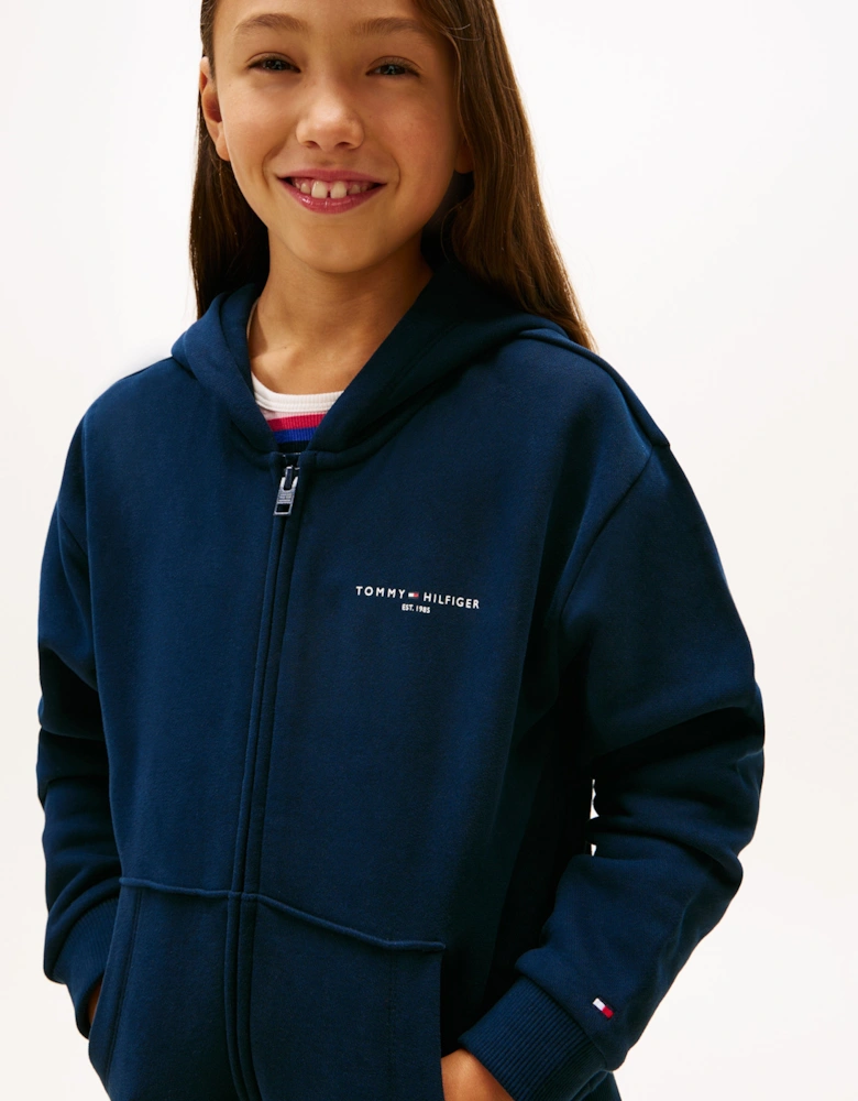 Kids Mini Corp Zip Up Top in Navy