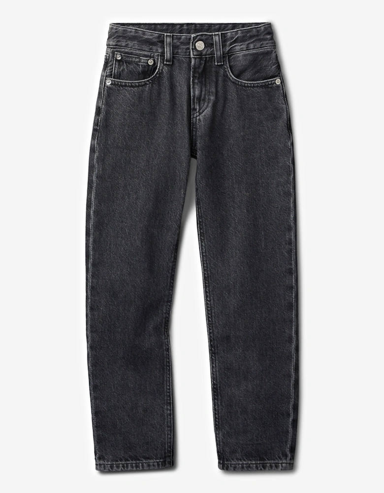 Boys Straight Optic Washed Jeans in Black