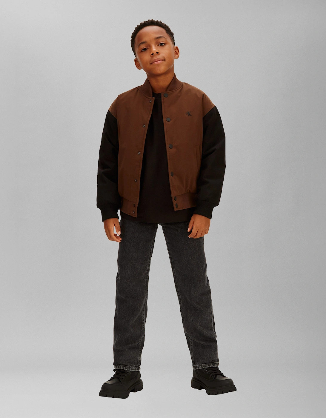 Boys Straight Optic Washed Jeans in Black