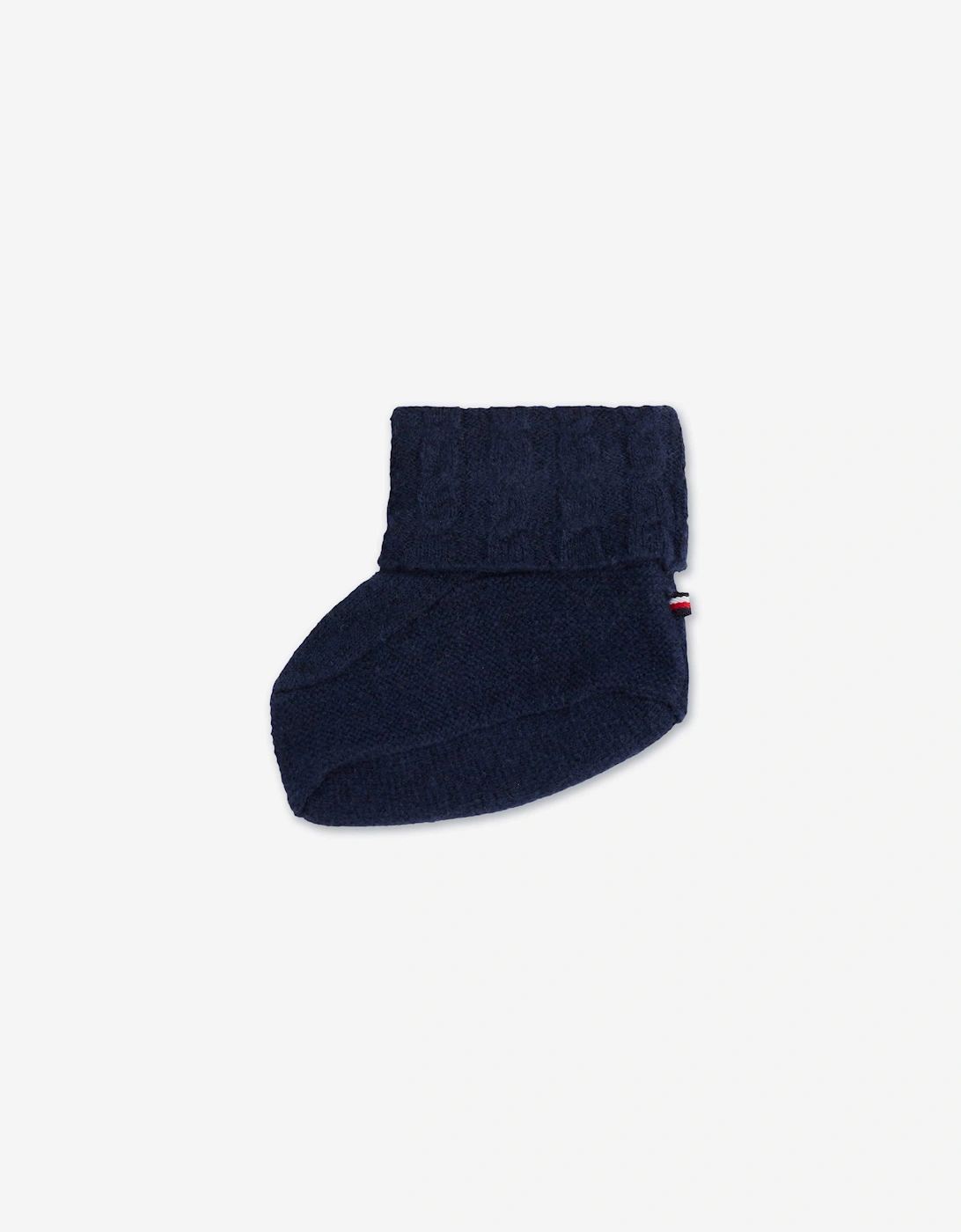 Baby Boys Cable Knit Beanie and Booties Set in Navy