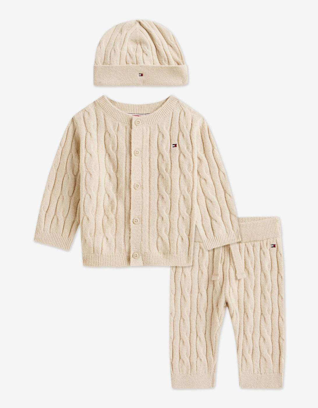Baby Cable Knit Trouser Set in Beige, 6 of 5