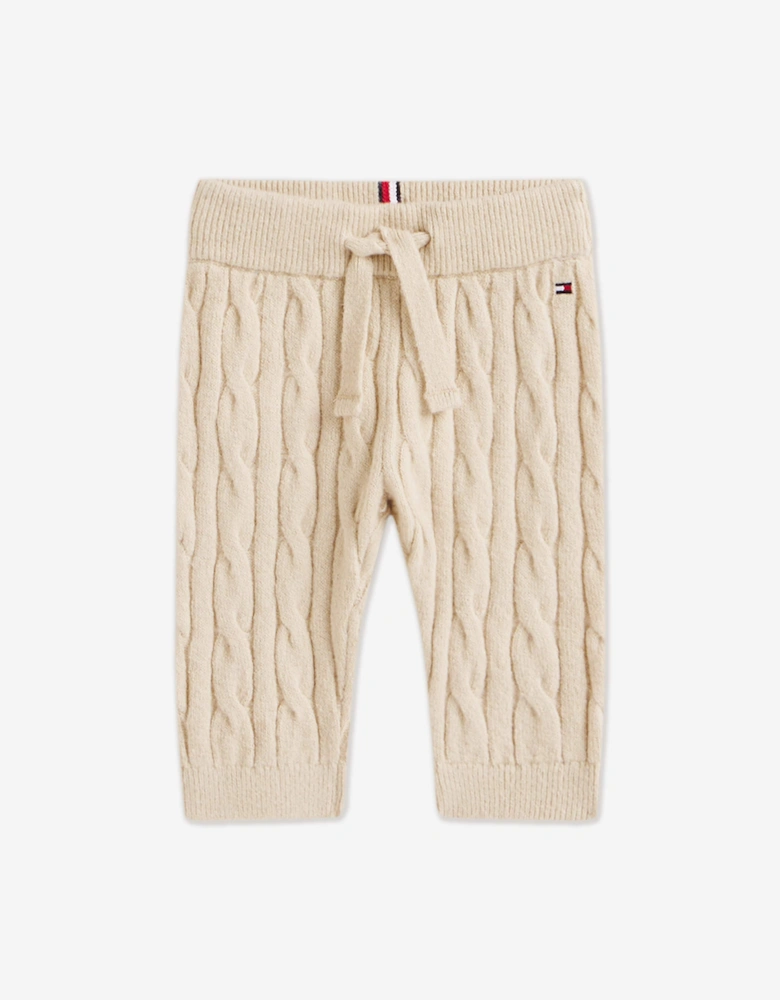 Baby Cable Knit Trouser Set in Beige
