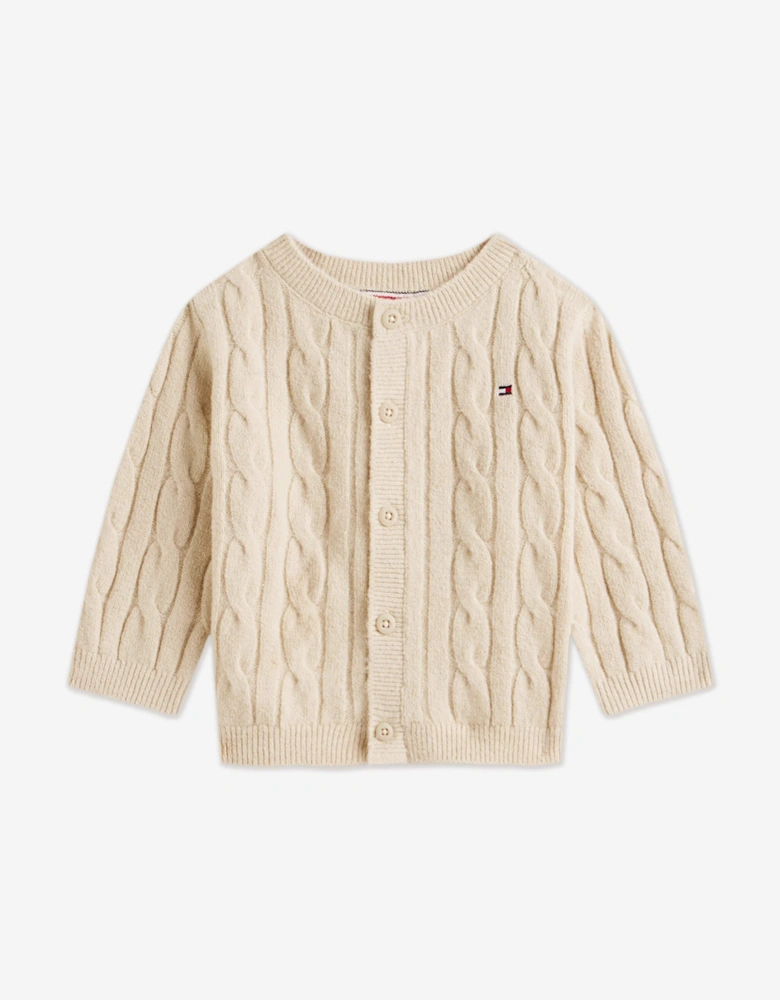 Baby Cable Knit Trouser Set in Beige