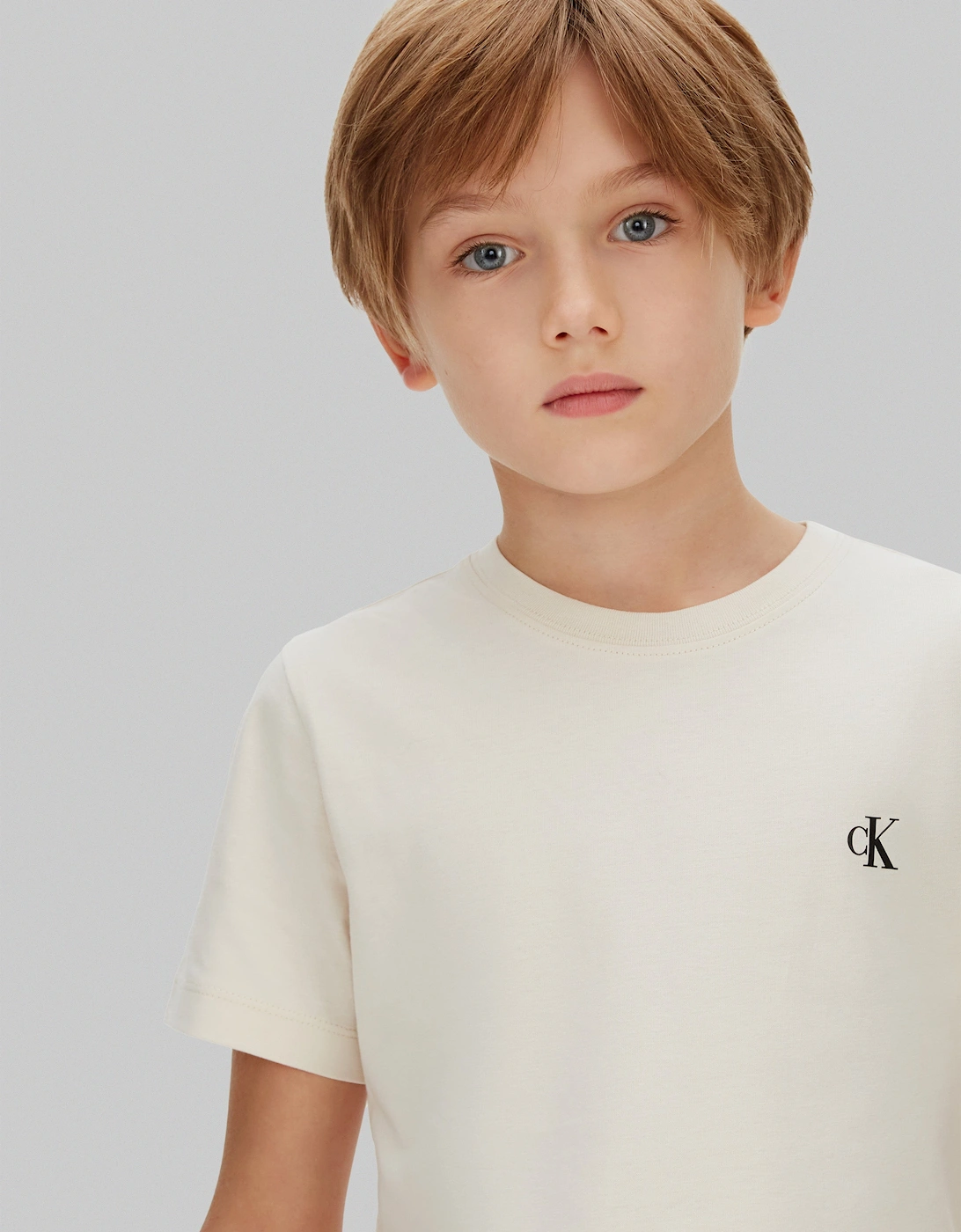 Boys 2 Pack Monogram Top Set in Beige