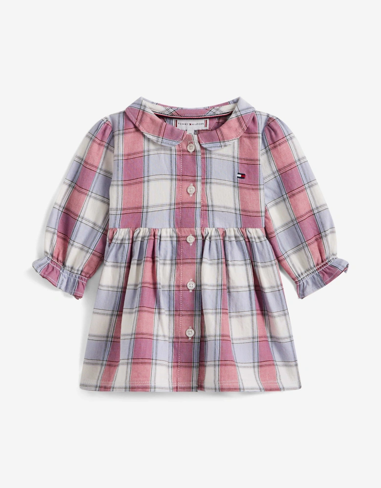 Baby Girls Checked Dress in Purple
