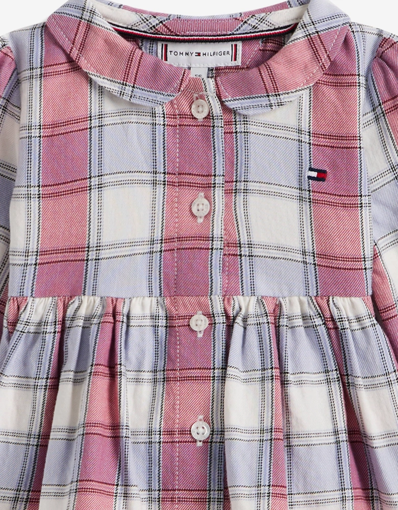 Baby Girls Checked Dress in Purple