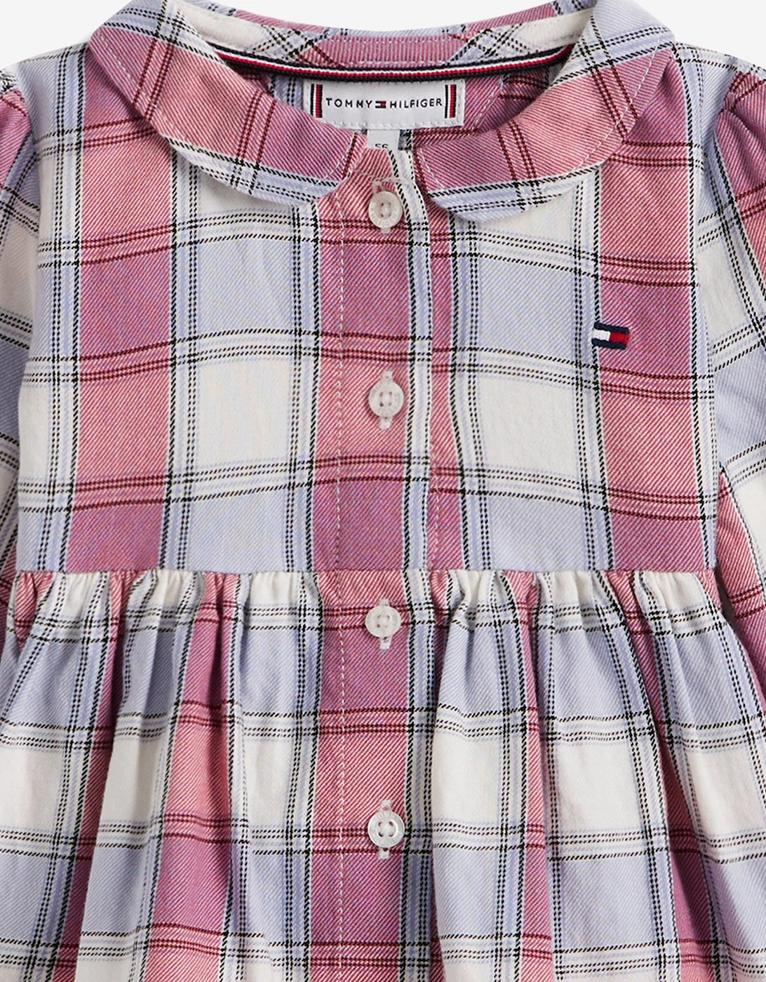 Baby Girls Checked Dress in Purple