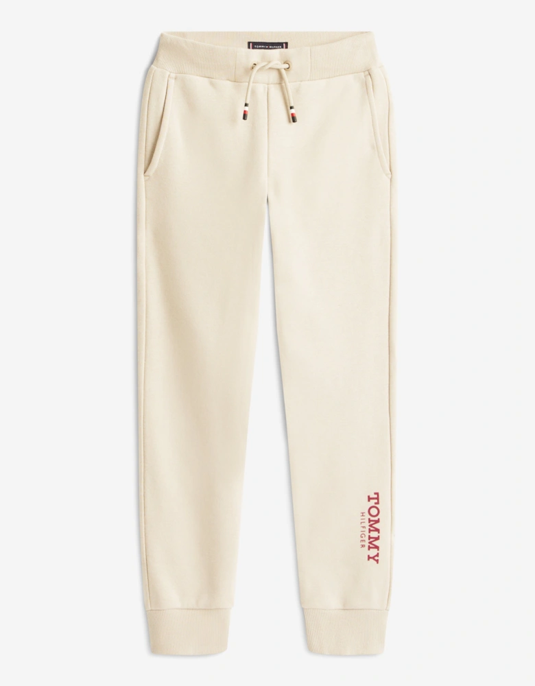 Boys Monotype Print Joggers in Beige