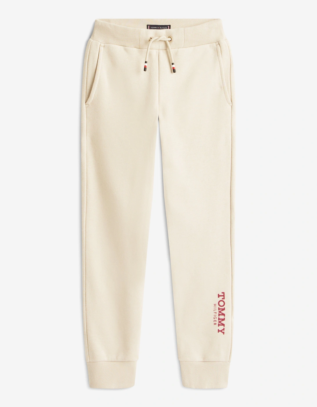 Tommy Hilfiger Boys Cream 'S Monotype Print Joggers In Beige  7 Years Size 7 Yrs Kids