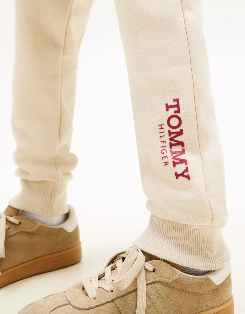 Boys Monotype Print Joggers in Beige
