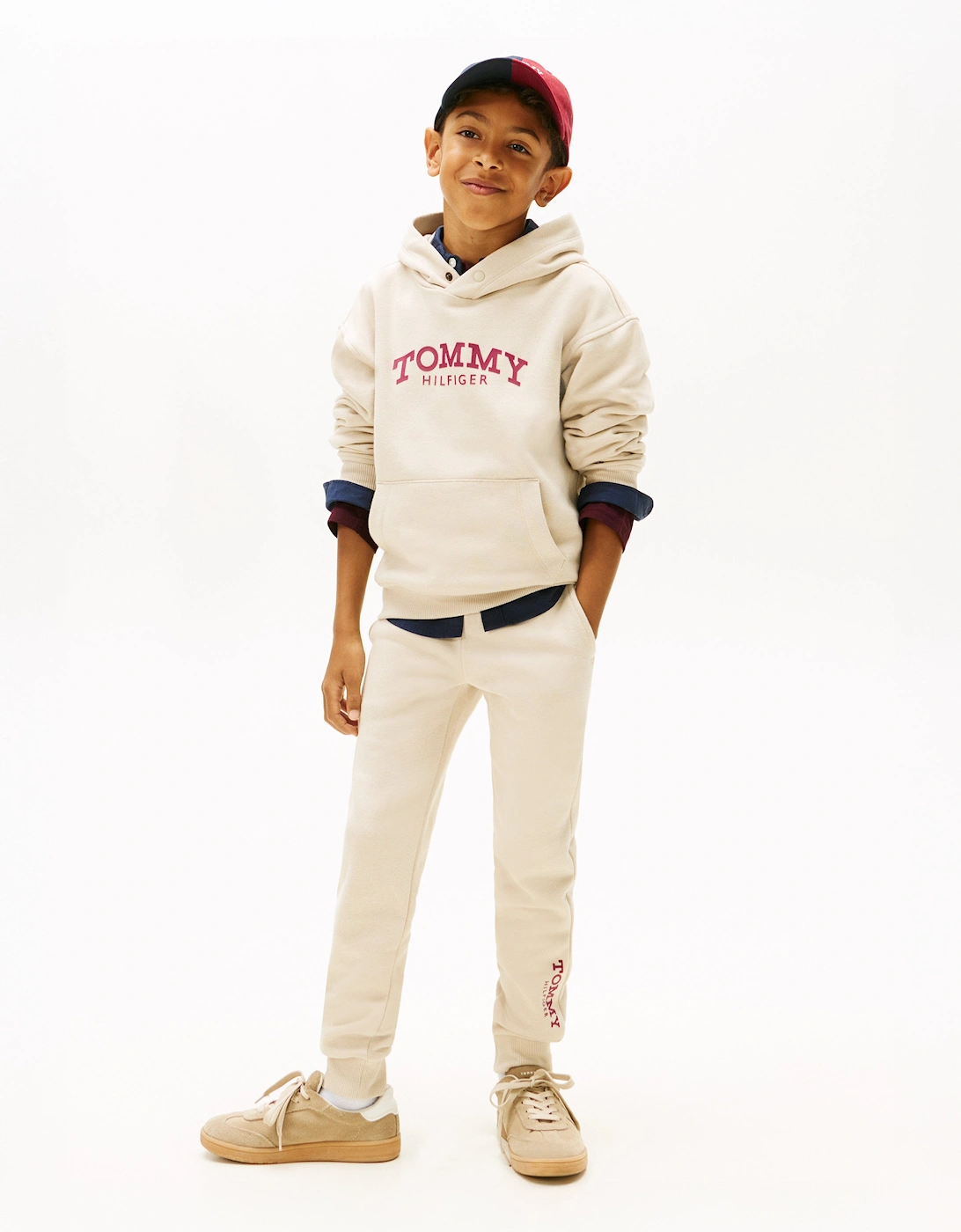 Boys Monotype Print Joggers in Beige