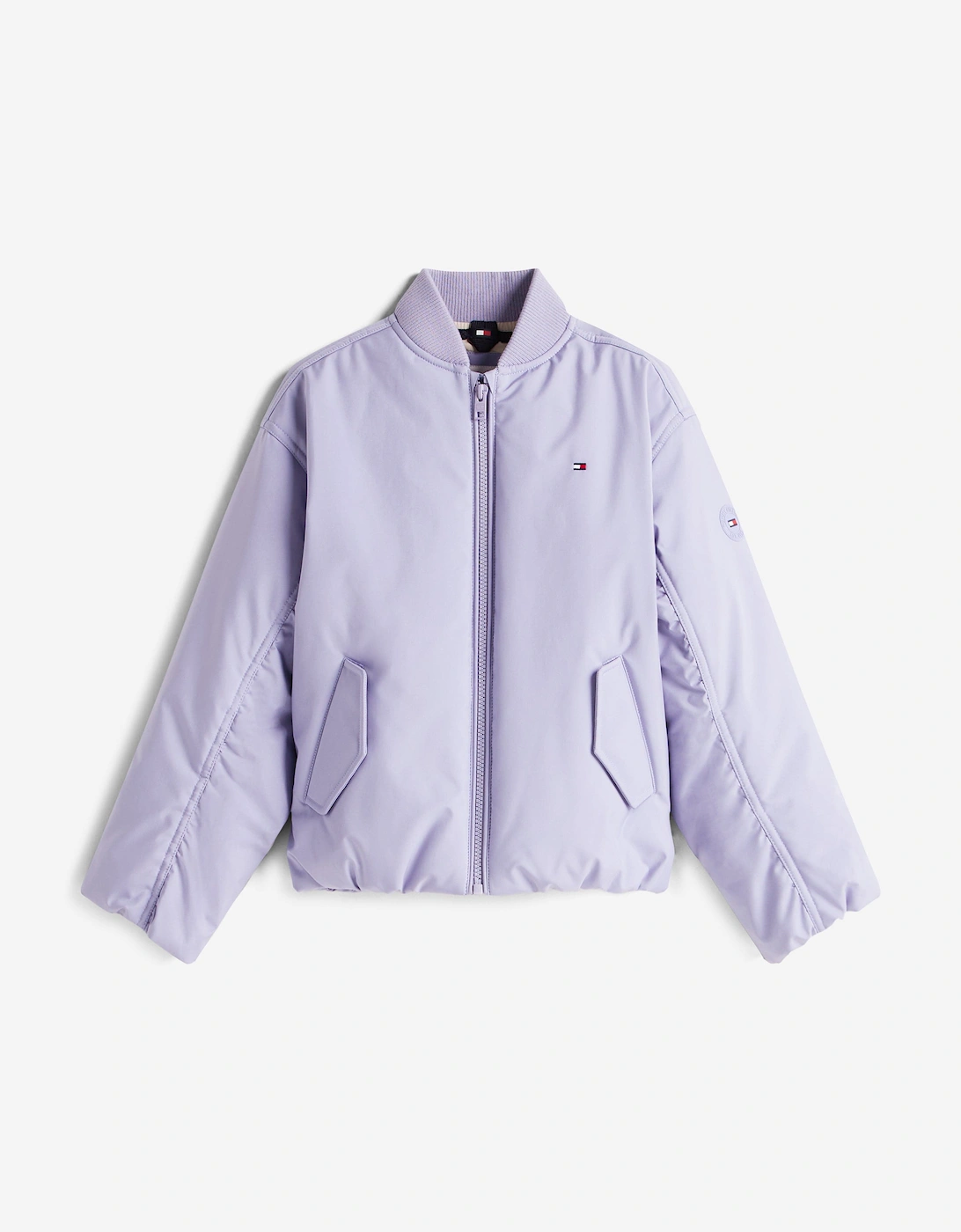 Girls Padded Bomber Jacket in Purple, 6 of 5
