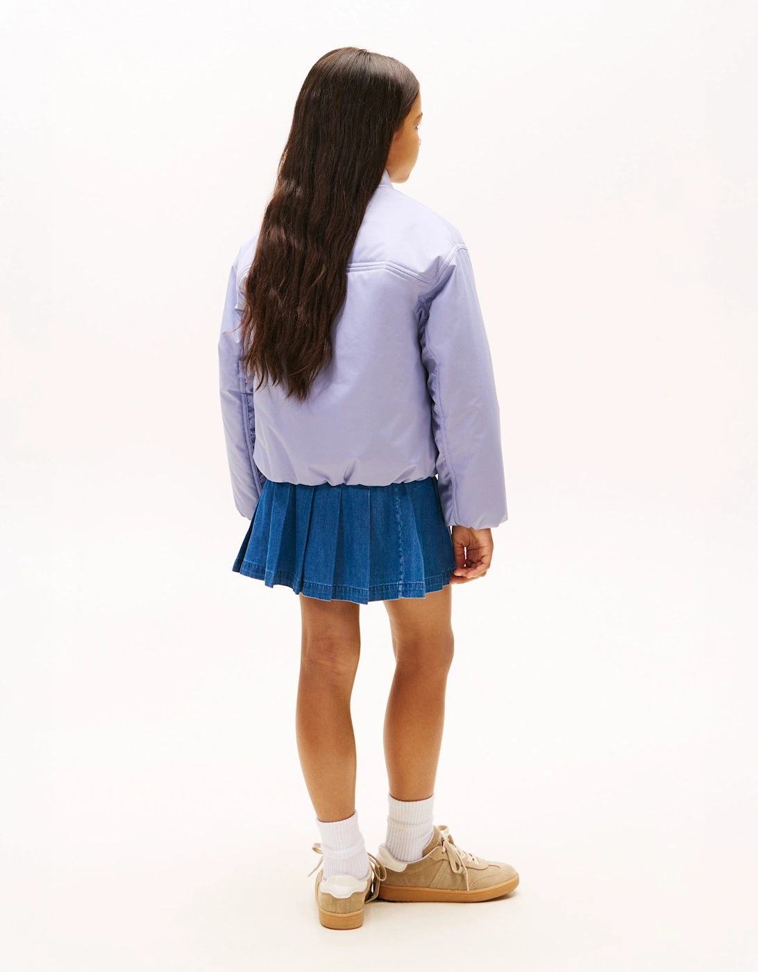 Girls Padded Bomber Jacket in Purple