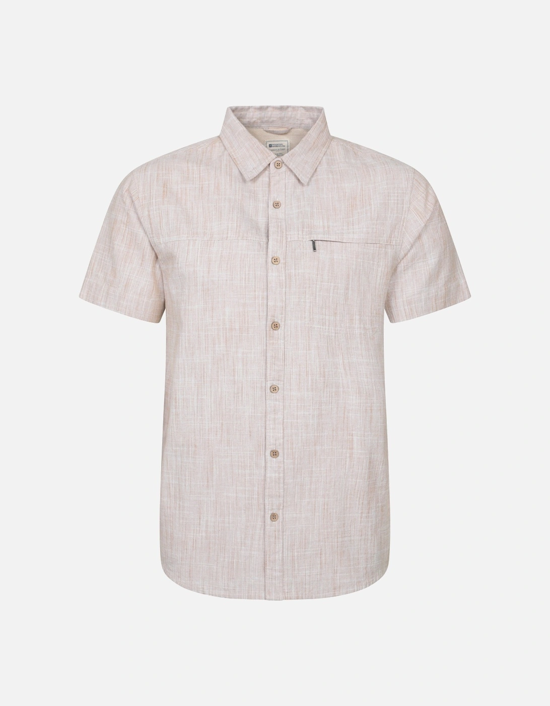 Mens Coconut Slub Short-Sleeved Shirt, 3 of 2