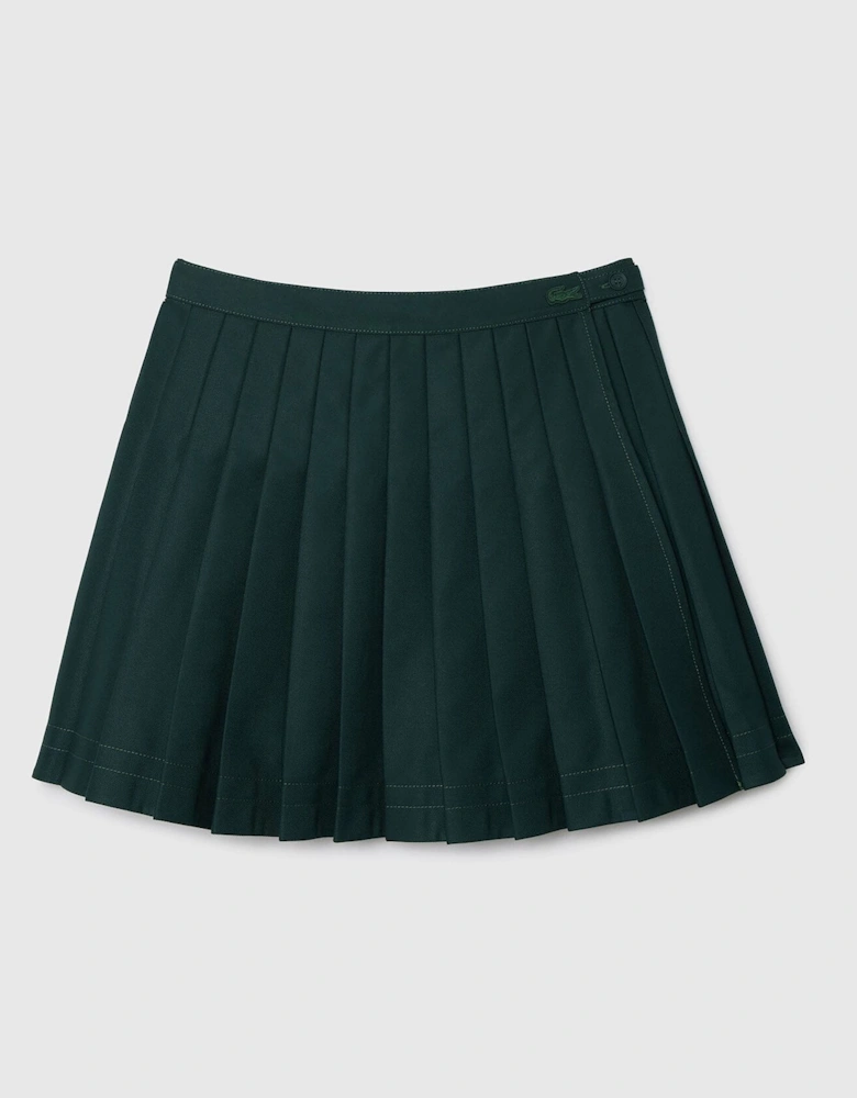 Pleated Twill Skirt