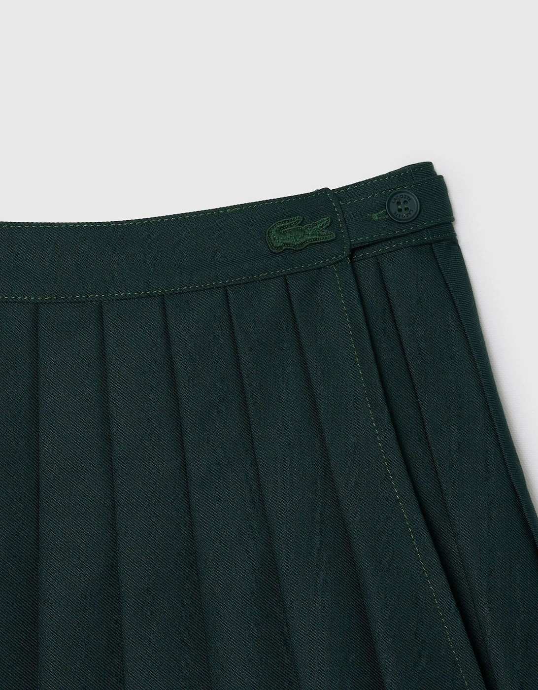 Pleated Twill Skirt