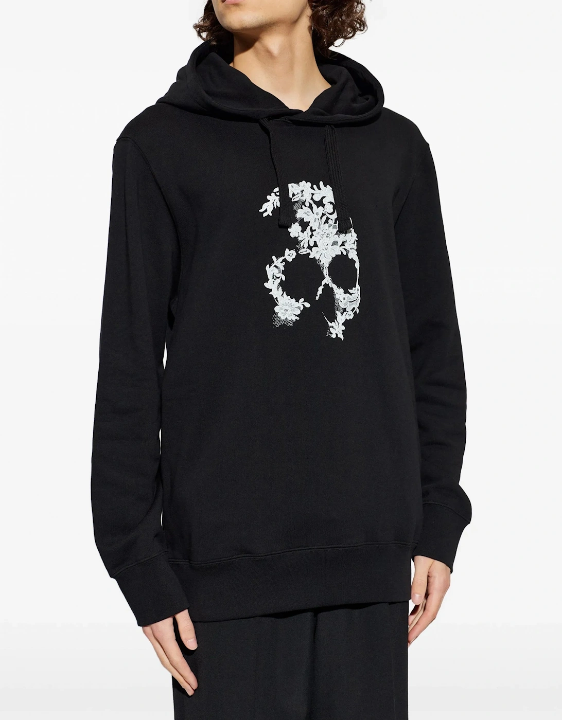 LACE SKULL HOODED TOP