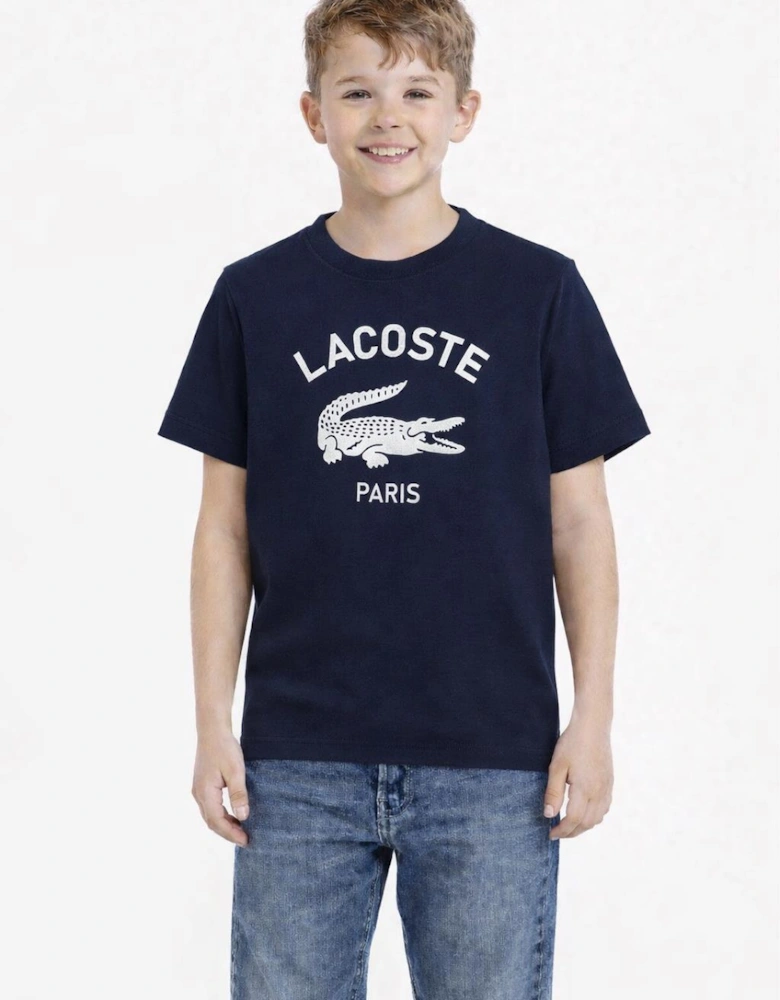 NAVY CROCODILE T SHIRT TJ3003